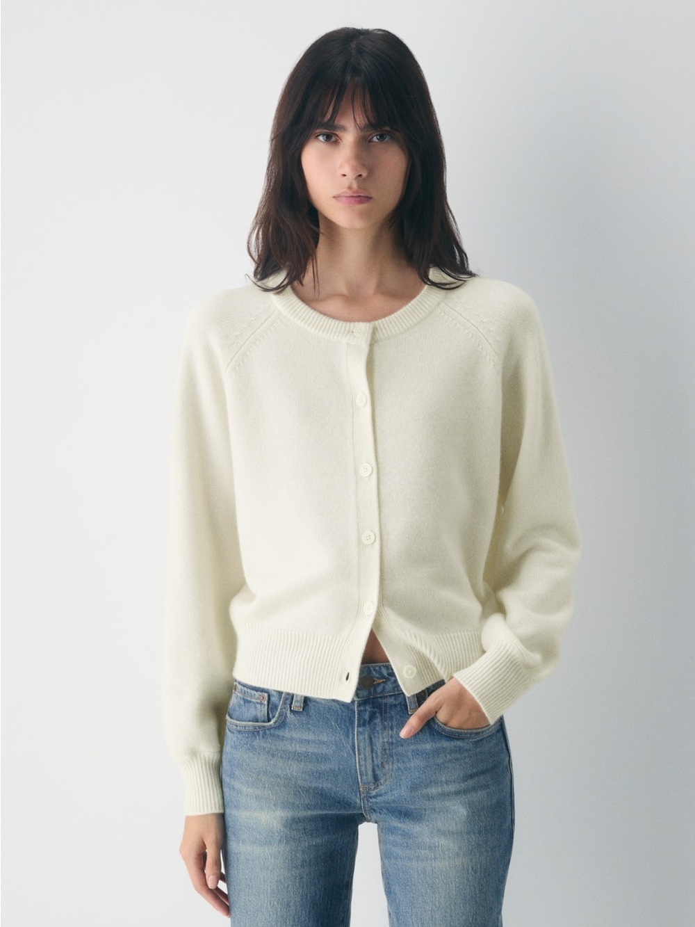 Aritzia Wilfred Essential Wool Cashmere London Cardigan relaxed fit size small